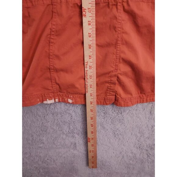 LL Bean Jacket Womens Medium Petite Utility Cargo Full Zip Pockets Salmon SPOTS - Picture 10 of 12